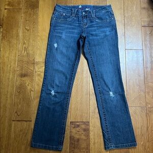 Vintage Candie's Y2k Bootcut Jeans Embroidered Straight Leg Size 5 Retro 90’s